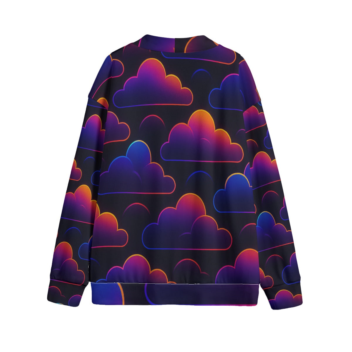 Unisex V-neck Knitted Fleece Cardigan With Button Closure