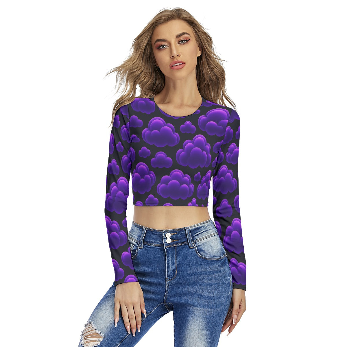Women's Round Neck Crop Top T-Shirt