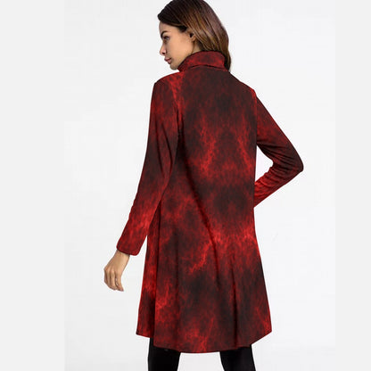 Women's High Neck Dress With Long Sleeve