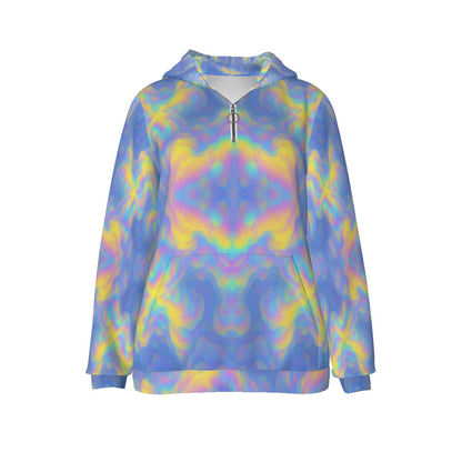 Women's Borg Fleece Hoodie With Half Zip