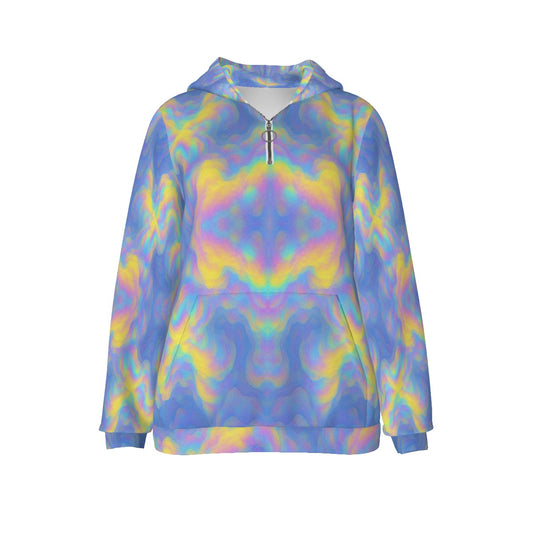 Women's Borg Fleece Hoodie With Half Zip