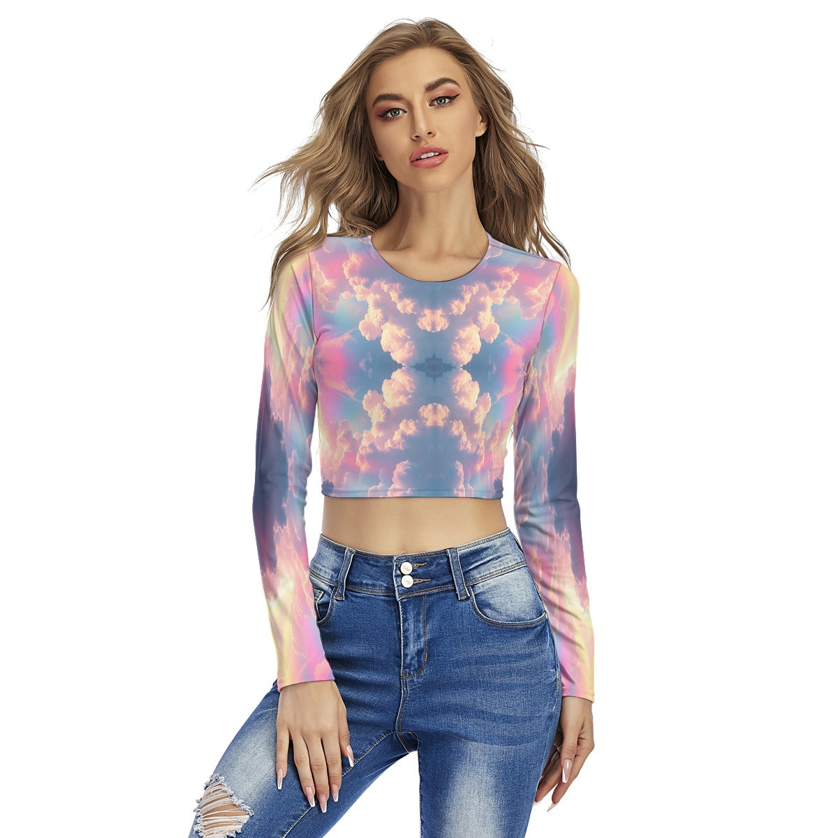 Women's Round Neck Crop Top T-Shirt