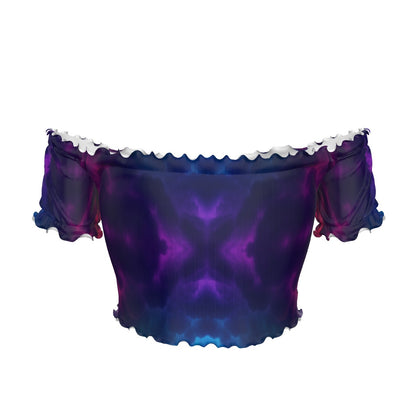 Women's One-shoulder Off-the-navel Short Sleeve T-shirt