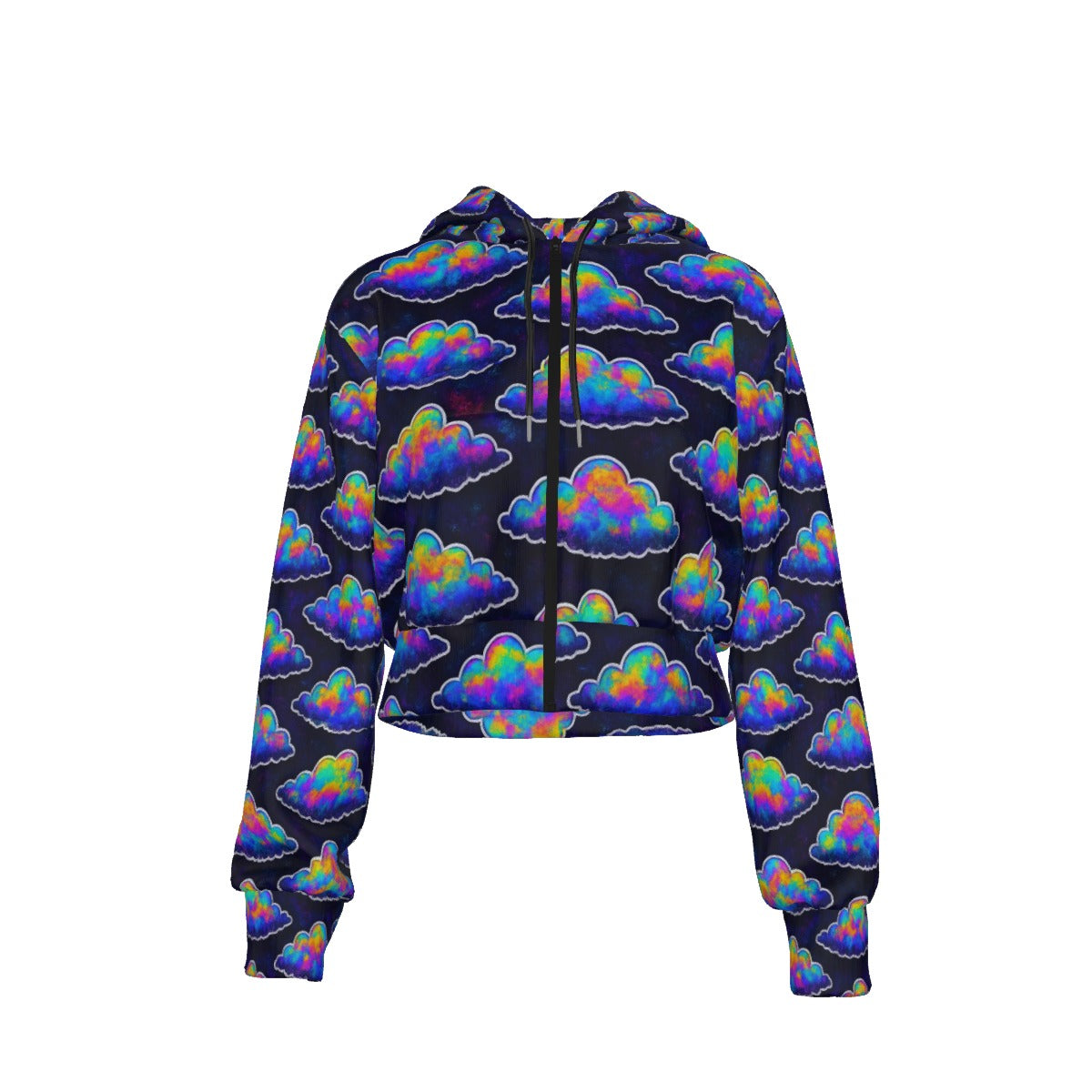 Women's Crop Top Hoodie With Zipper Closure