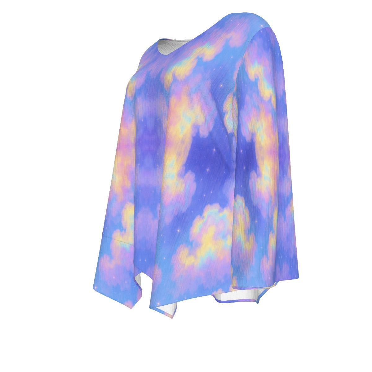 Women's V-neck T-shirt With Irregular Hem