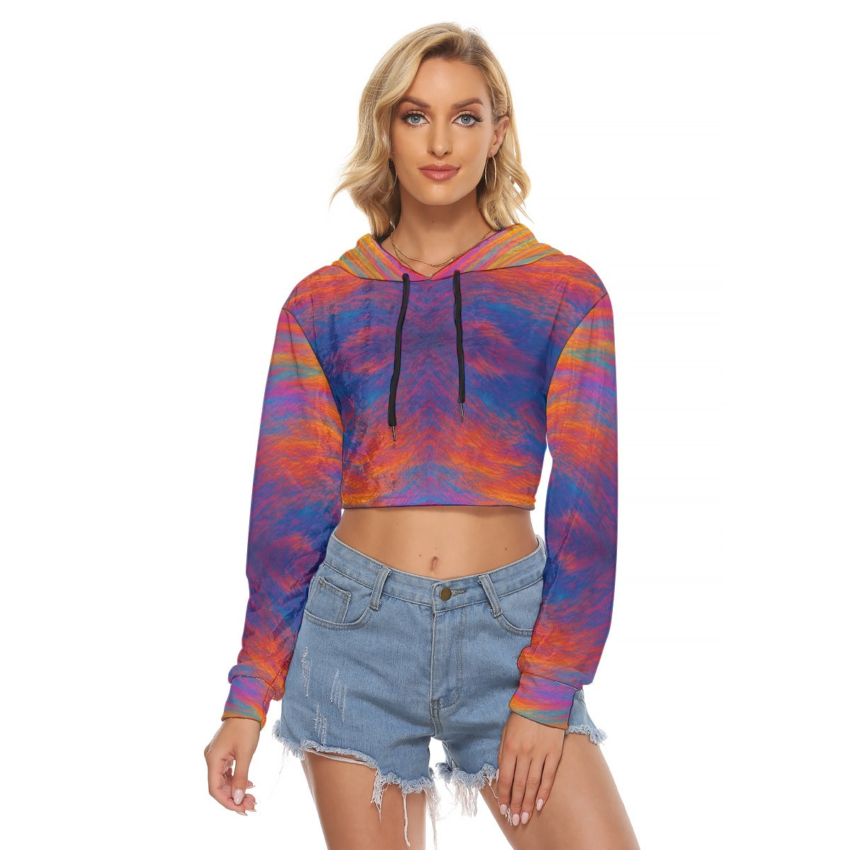 Women's Crop Top Hoodie|Velvet