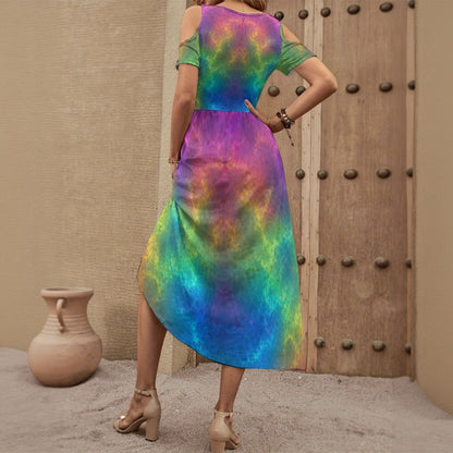 Women's V-neck Off-shoulder Dress