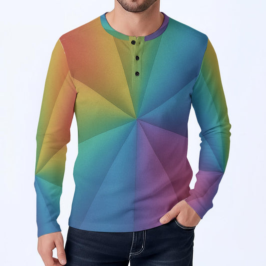 Men's Classic Long-Sleeve Henley Shirt