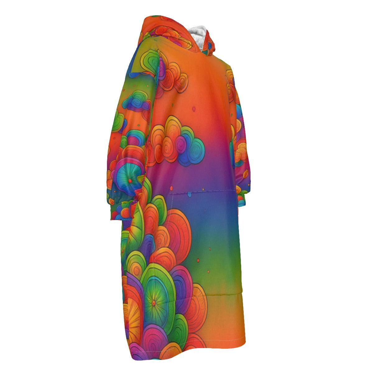 Unisex Kid's Sherpa Fleece Mid-Length Hoodie Blanket