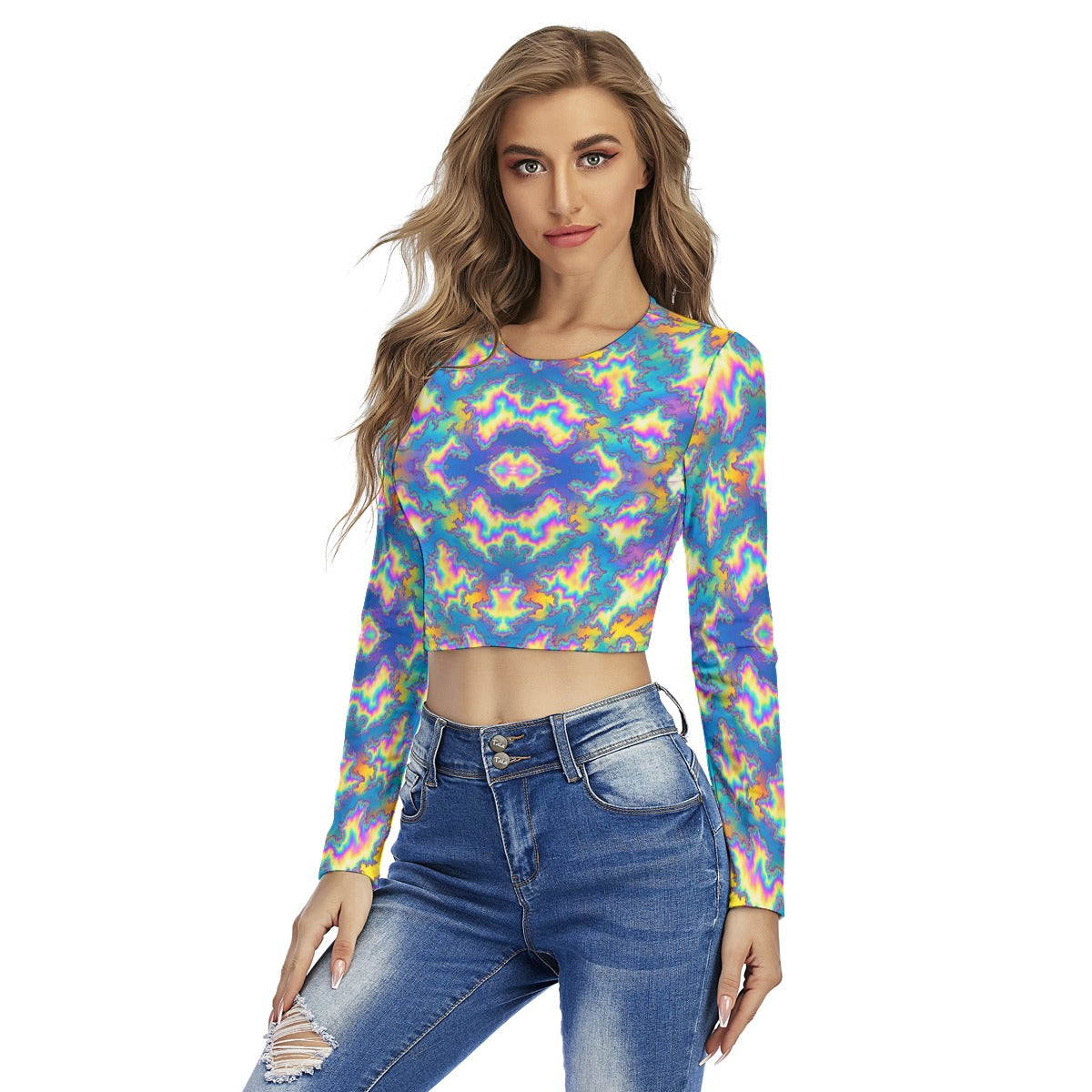 Women's Round Neck Crop Top T-Shirt