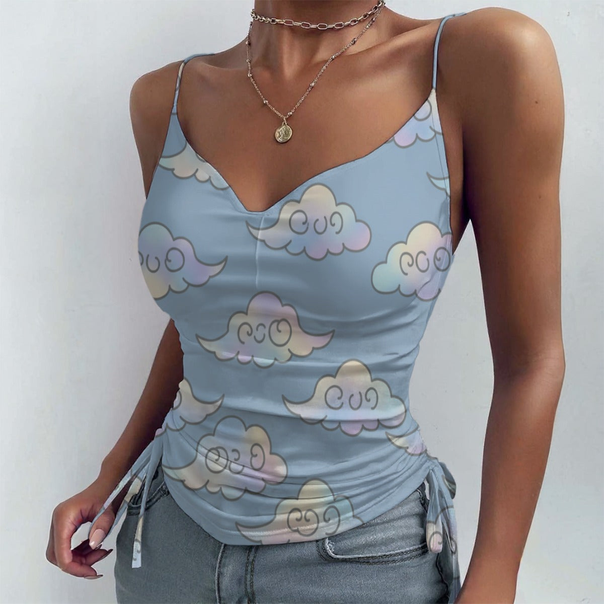 All-over Print Drawstring Camisole