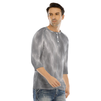 Men's Bracelet Sleeve T-shirt With Button Closure - view 2