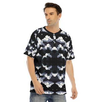 Men's Raglan Sleeve T-shirt With Button Closure