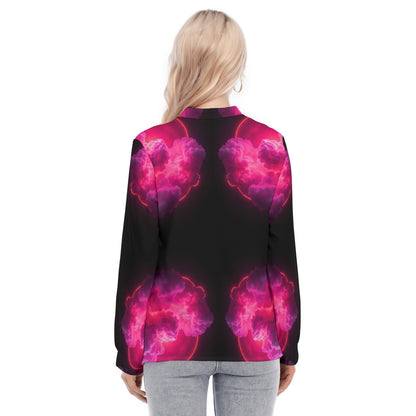 Women's Long Sleeve Blouse With Button Closure