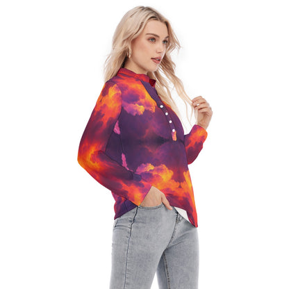Women's Long Sleeve Blouse With Button Closure