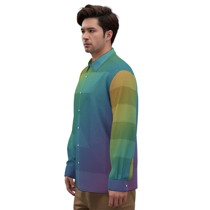 Men's Imitation Silk Long-Sleeved Shirt