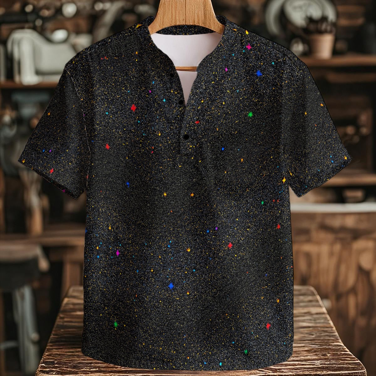 Men's Henley Shirt With Chest Pocket