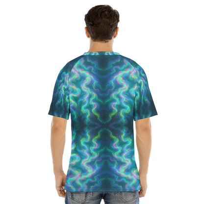 Men's Raglan Sleeve T-shirt With Button Closure