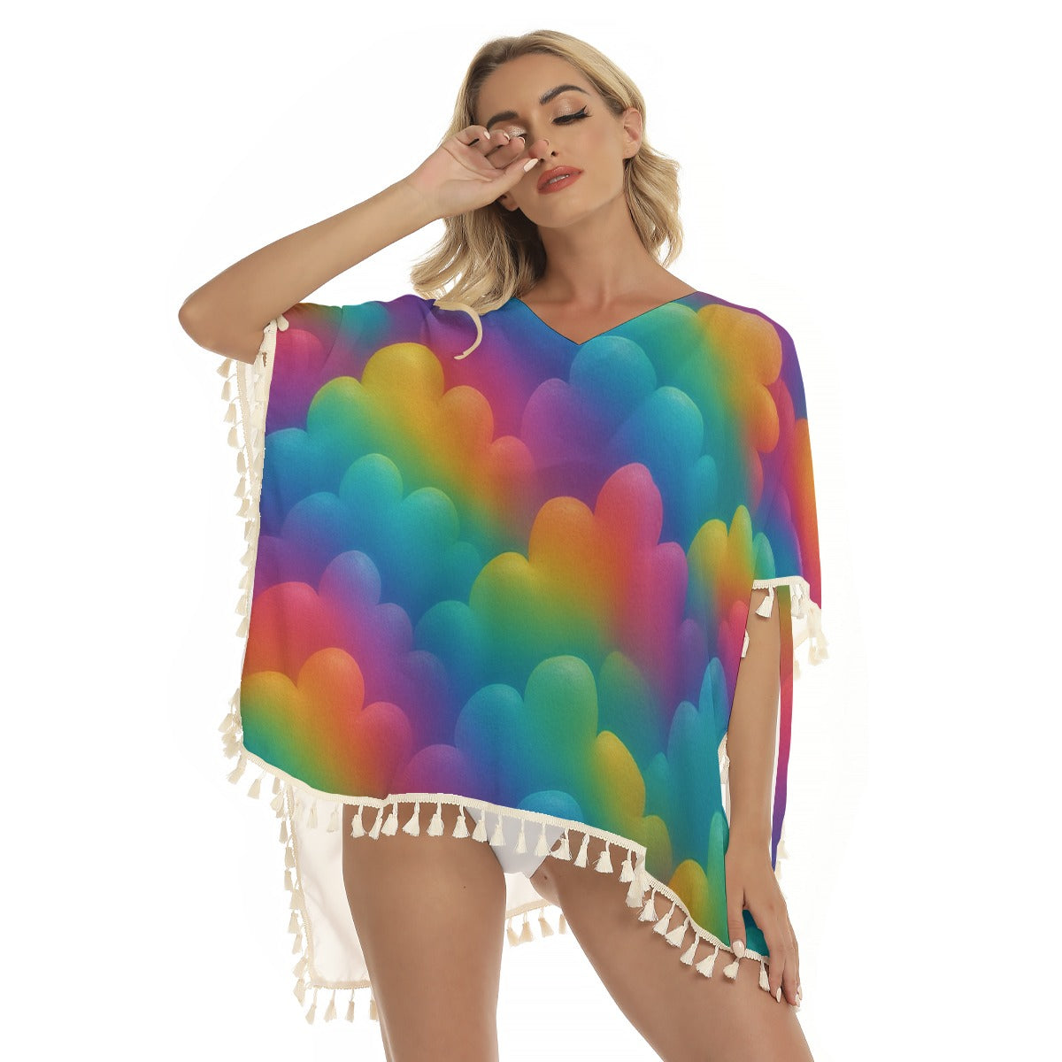 Women's Square Fringed Shawl