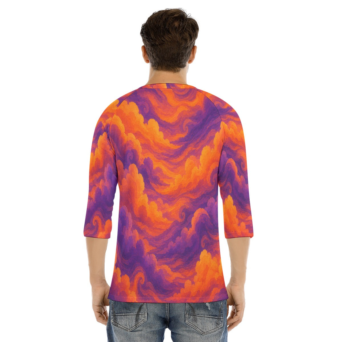 Men's Bracelet Sleeve T-shirt With Button Closure - view 4