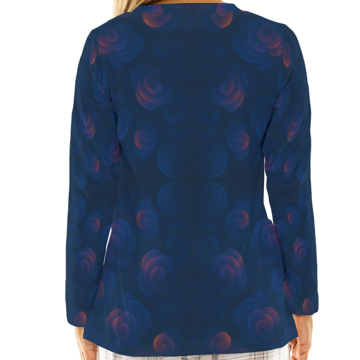 Women's Loose V-Neck T-Shirt With Long Sleeve