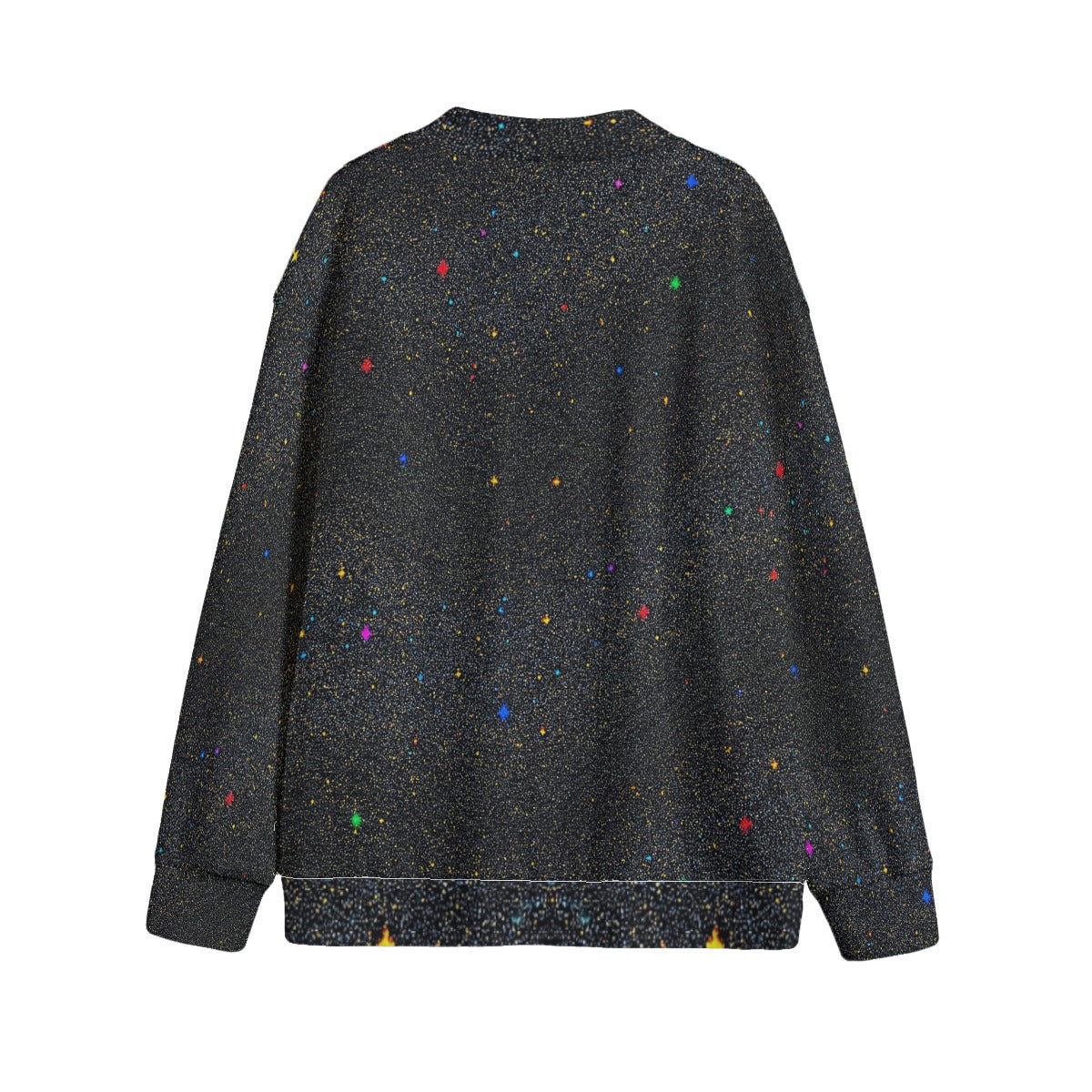 Unisex V-neck Knitted Fleece Cardigan With Button Closure