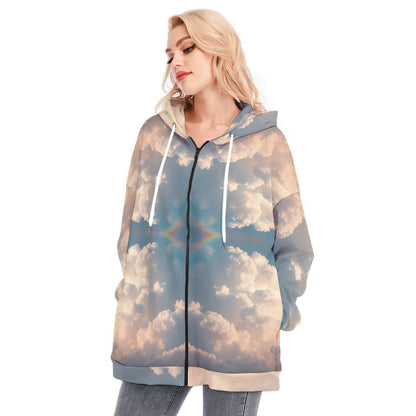 Women's Long Hoodie With Zipper Closure