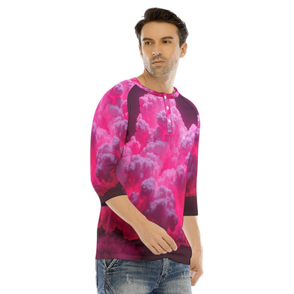 Men's Bracelet Sleeve T-shirt With Button Closure - view 2