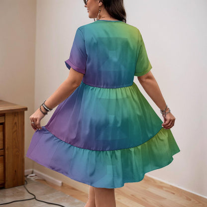 Unisex Women’s Floral V-Neck Short Sleeve Dress