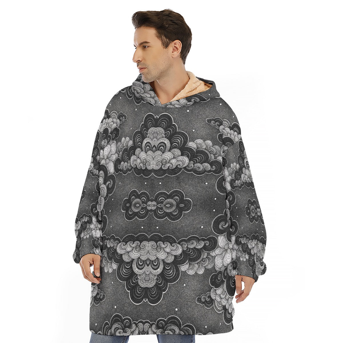 Unisex Sherpa Fleece Hoodie Blanket