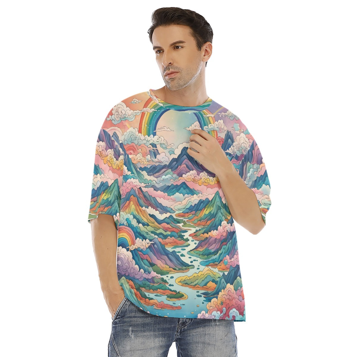 Men's Drop Shoulder T-shirt With Short Sleeve