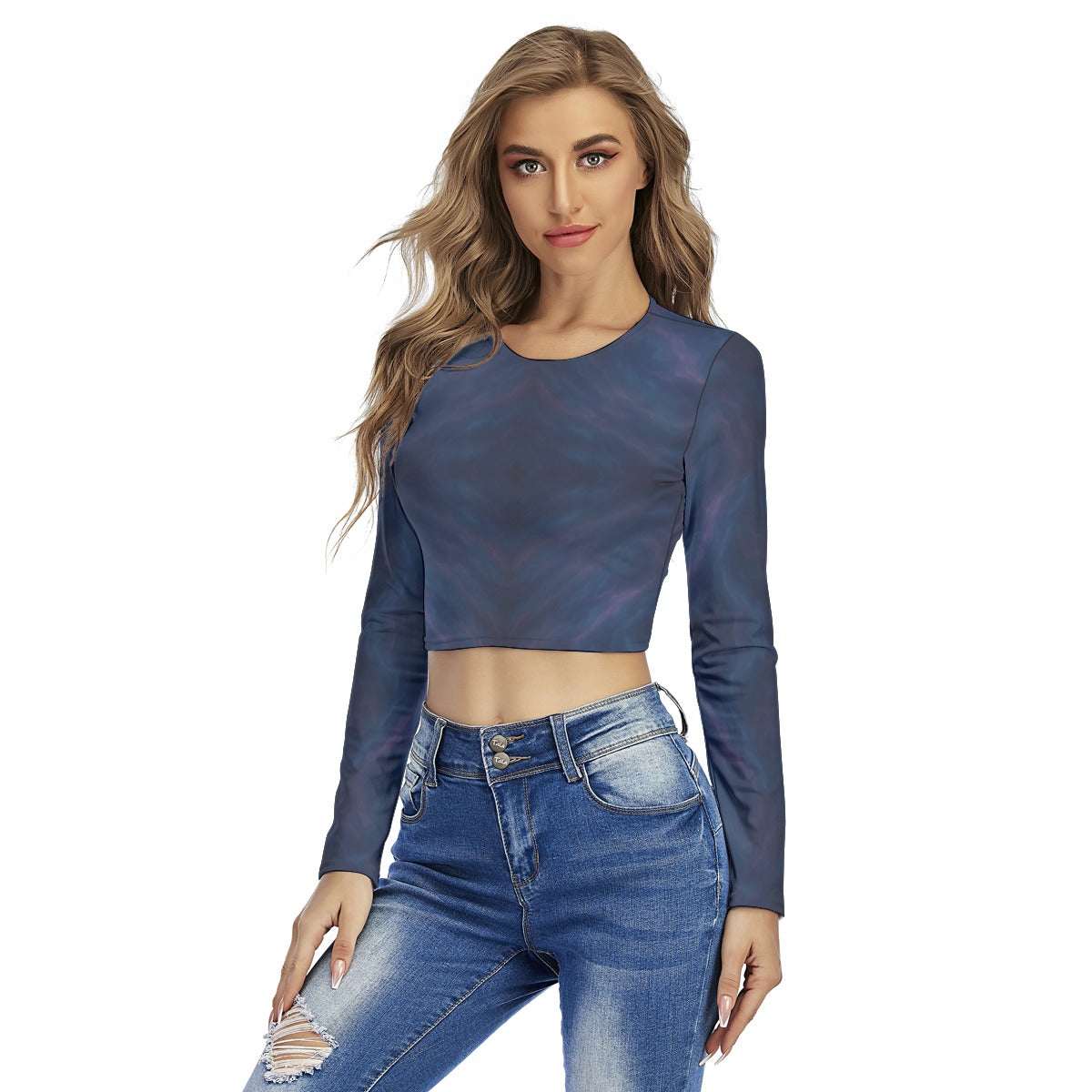 Women's Round Neck Crop Top T-Shirt