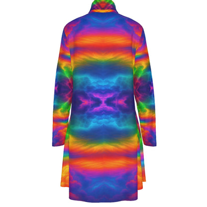 Women's High Neck Dress With Long Sleeve