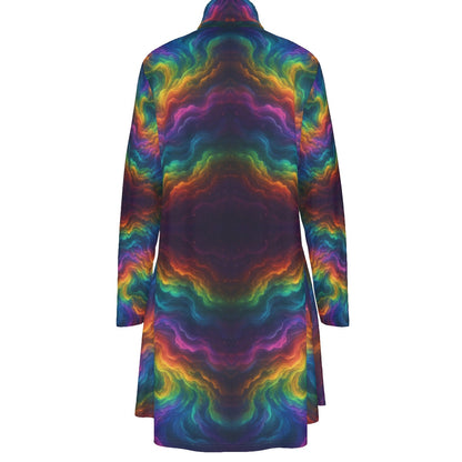 Women's High Neck Dress With Long Sleeve