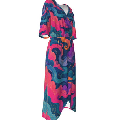 Women's Short Sleeve V-neck Dress by O’Nimbus – view 4