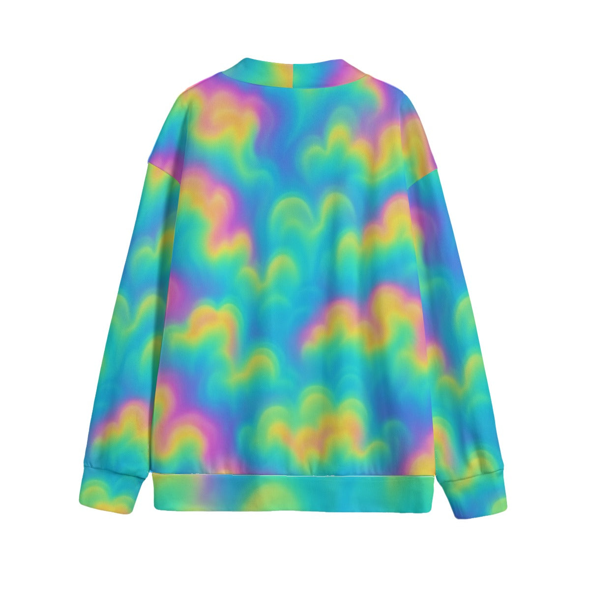 Unisex V-neck Knitted Fleece Cardigan With Button Closure