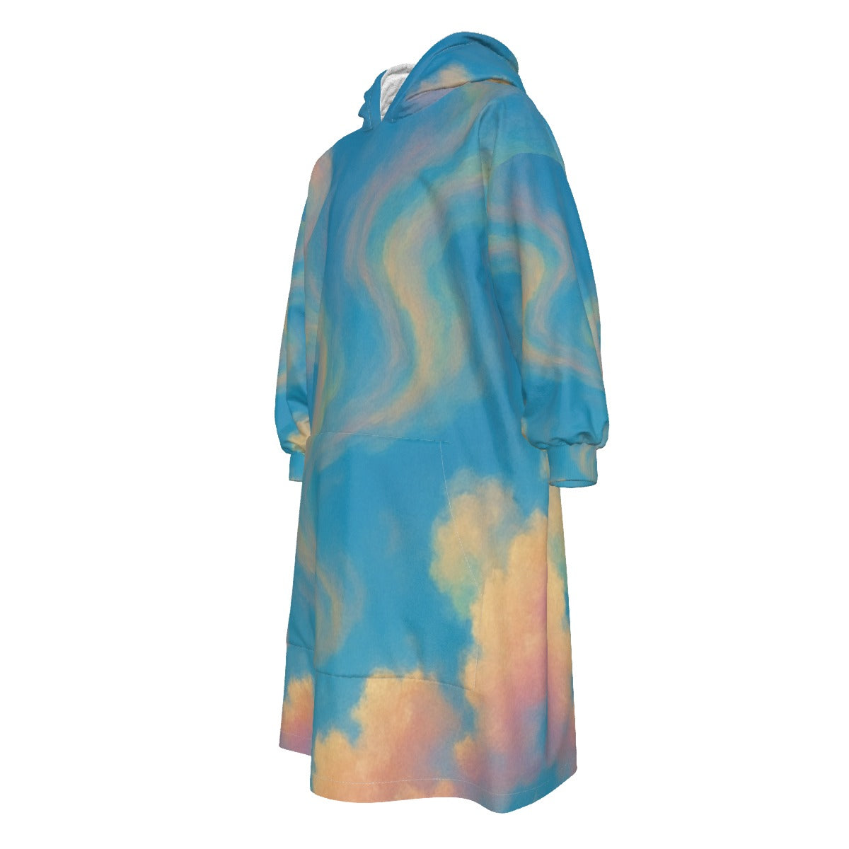 Unisex Kid's Sherpa Fleece Mid-Length Hoodie Blanket