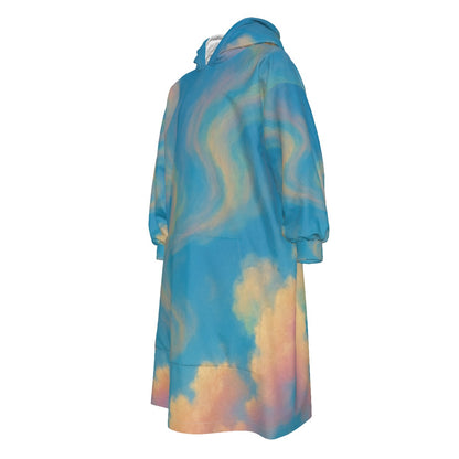 Unisex Kid's Sherpa Fleece Mid-Length Hoodie Blanket