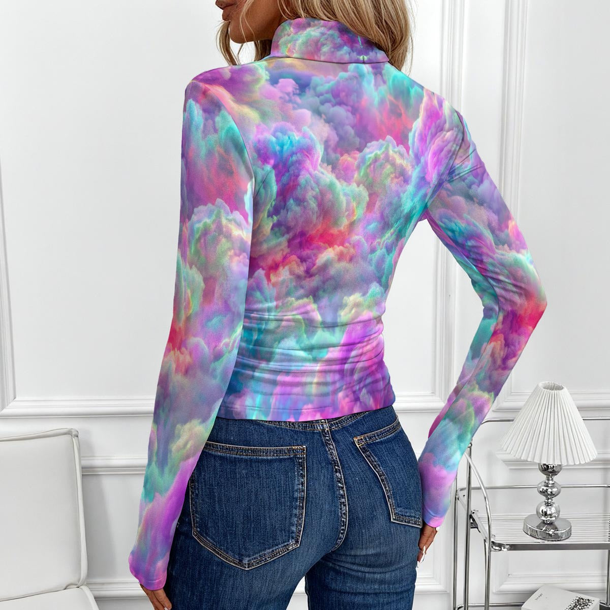 Women's Women's High-Neck Top With Long Sleeve