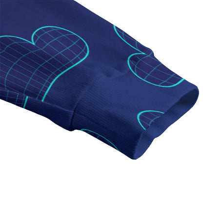 Unisex V-neck Knitted Fleece Cardigan With Button Closure