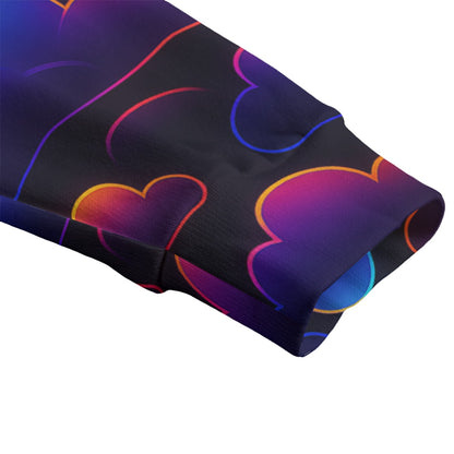 Unisex V-neck Knitted Fleece Cardigan With Button Closure