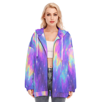 Women's Long Hoodie With Zipper Closure
