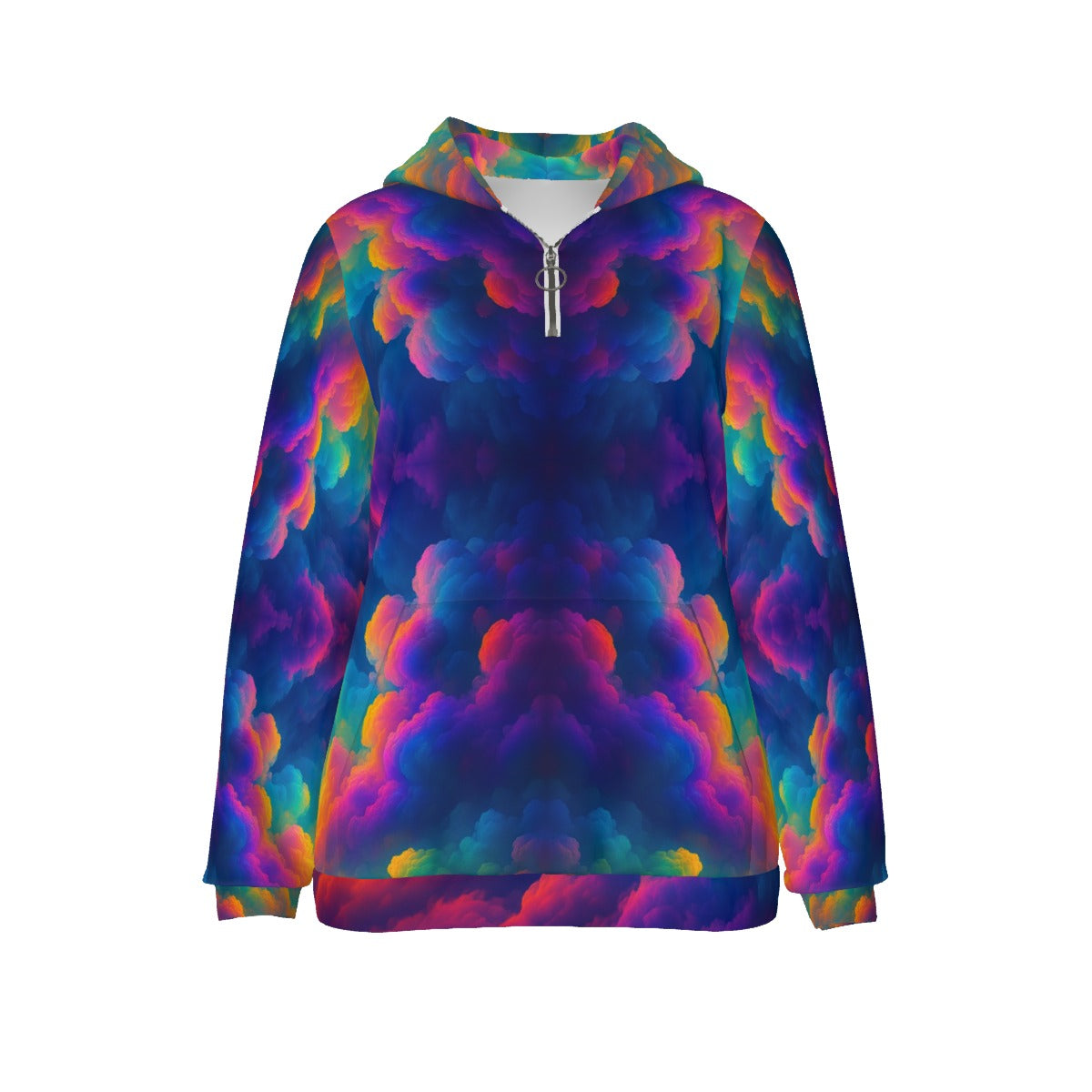 Women's Borg Fleece Hoodie With Half Zip