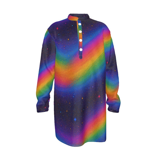 Men's Stand-up Collar Long Shirt