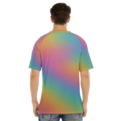Men's Raglan Sleeve T-shirt With Button Closure