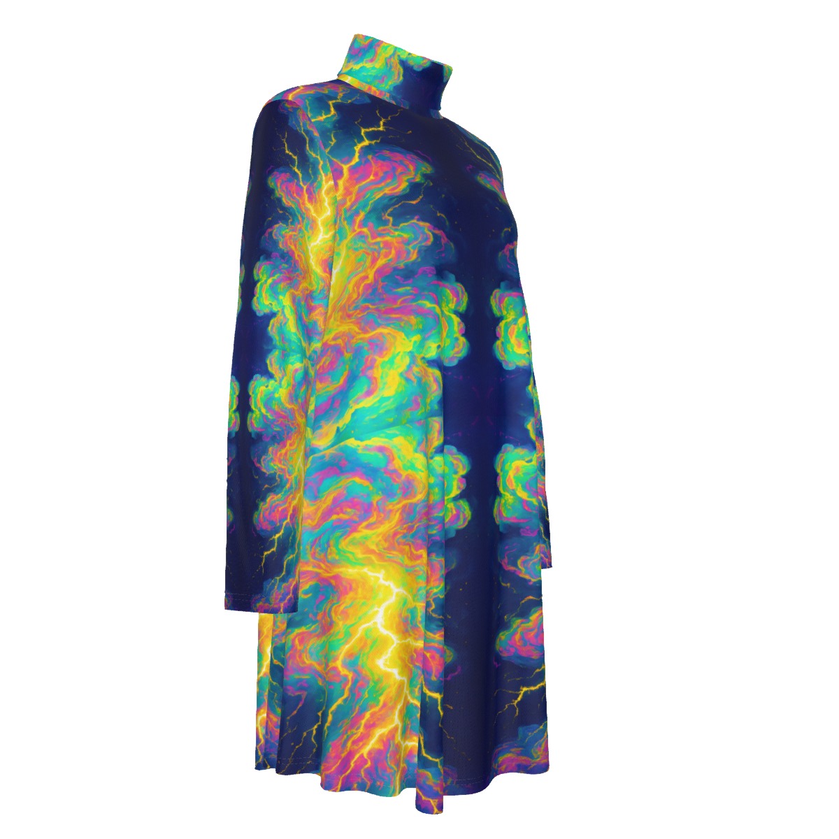 Women's High Neck Dress With Long Sleeve