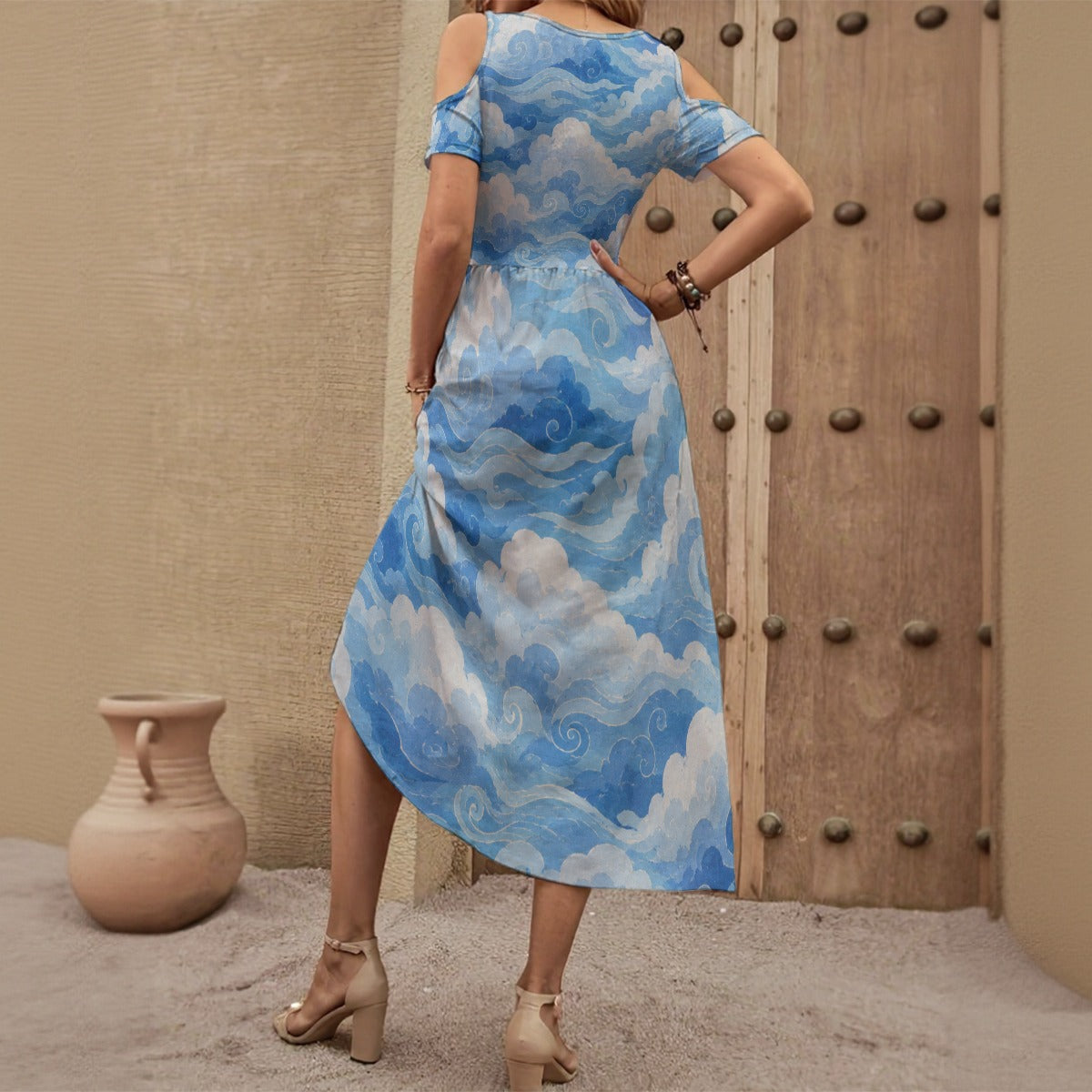 Women's V-neck Off-shoulder Dress by O’Nimbus – view 2