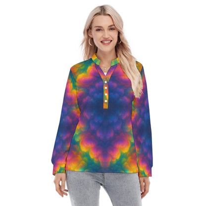 Women's Long Sleeve Blouse With Button Closure