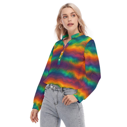 Women's Long Sleeve Blouse With Button Closure