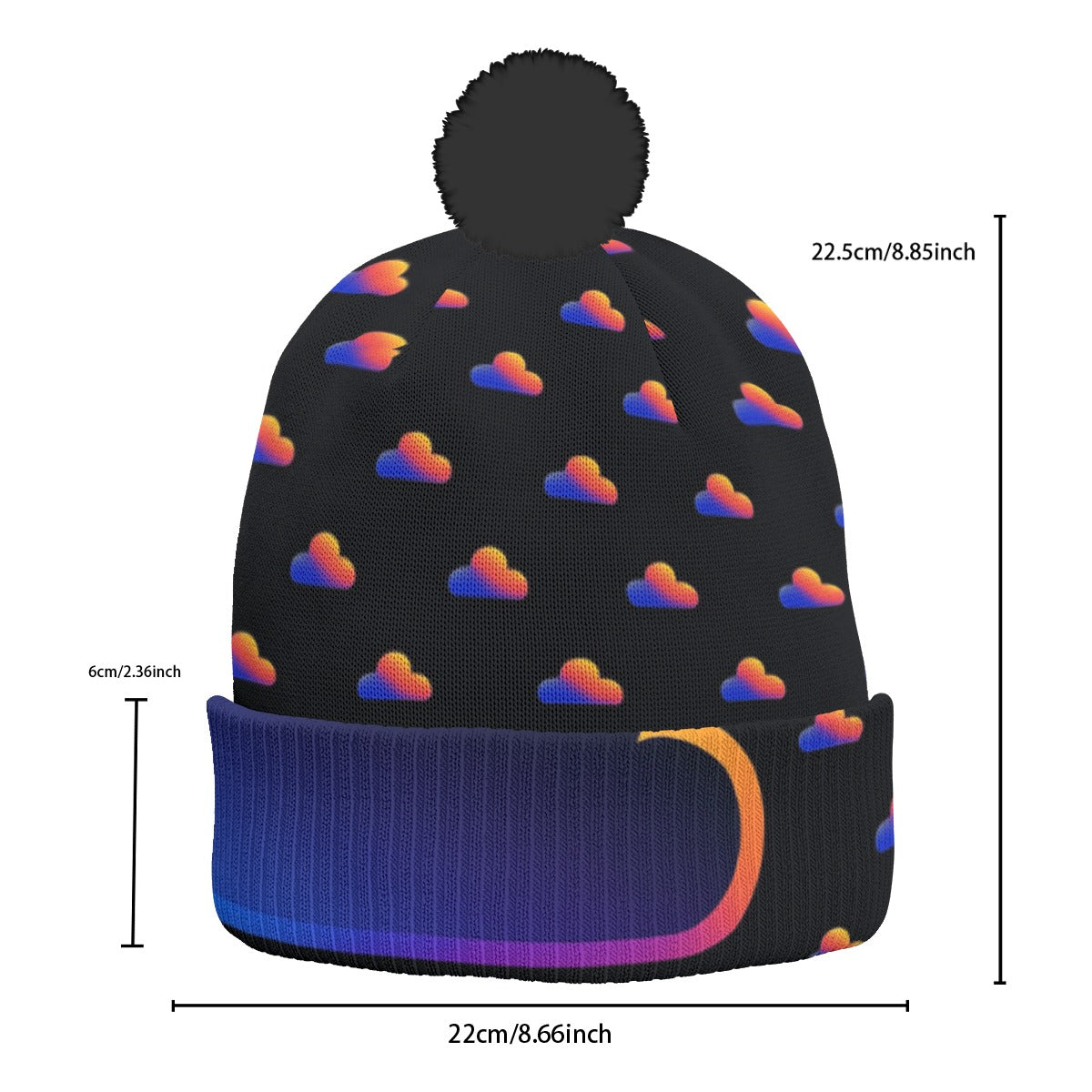 Unisex Knitted Hat With Pom-Pom